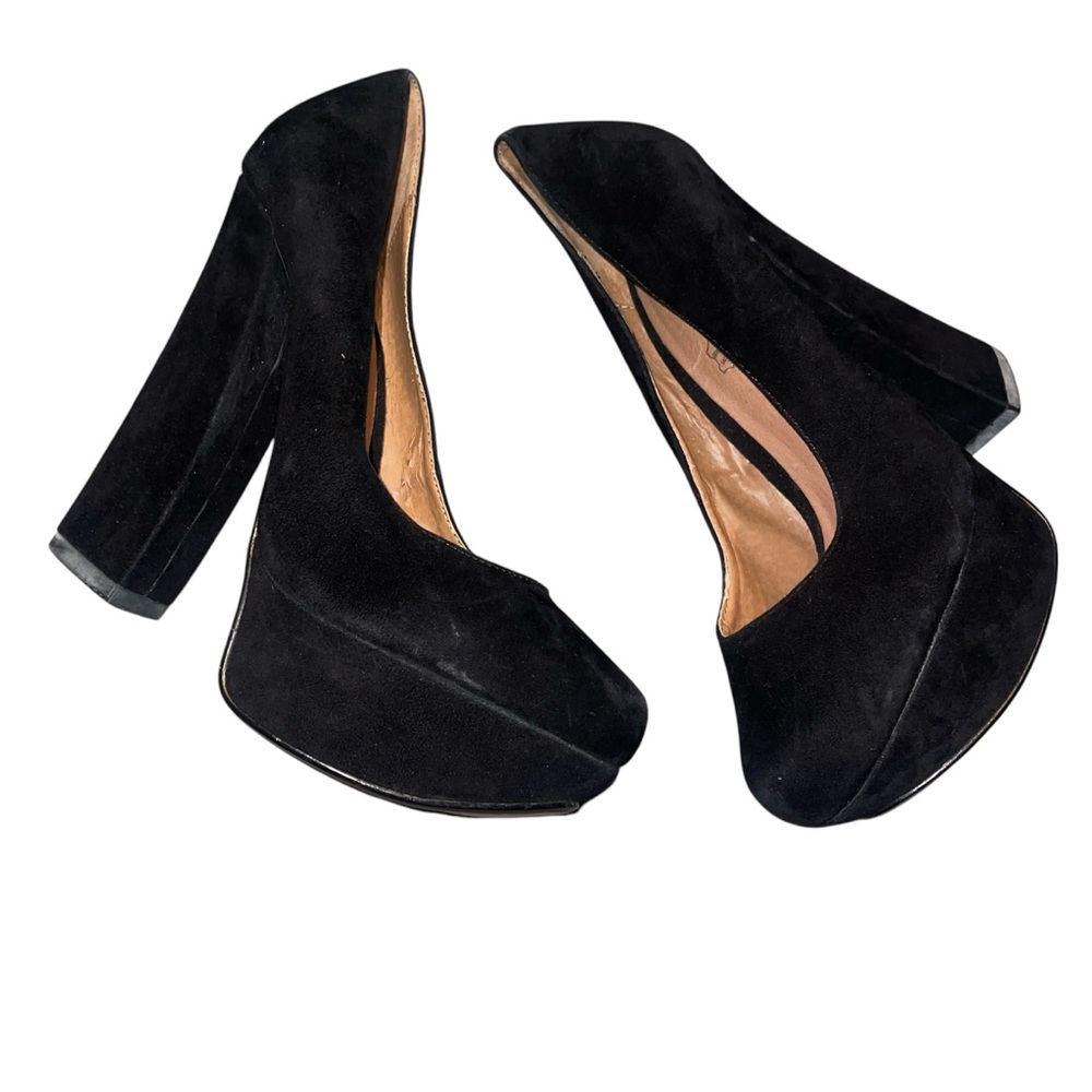 Aldo Black Chunky Heel Platform Shoes